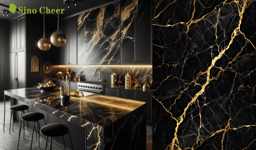 Black and gold marble for kitchen Black and gold marble for kitchen